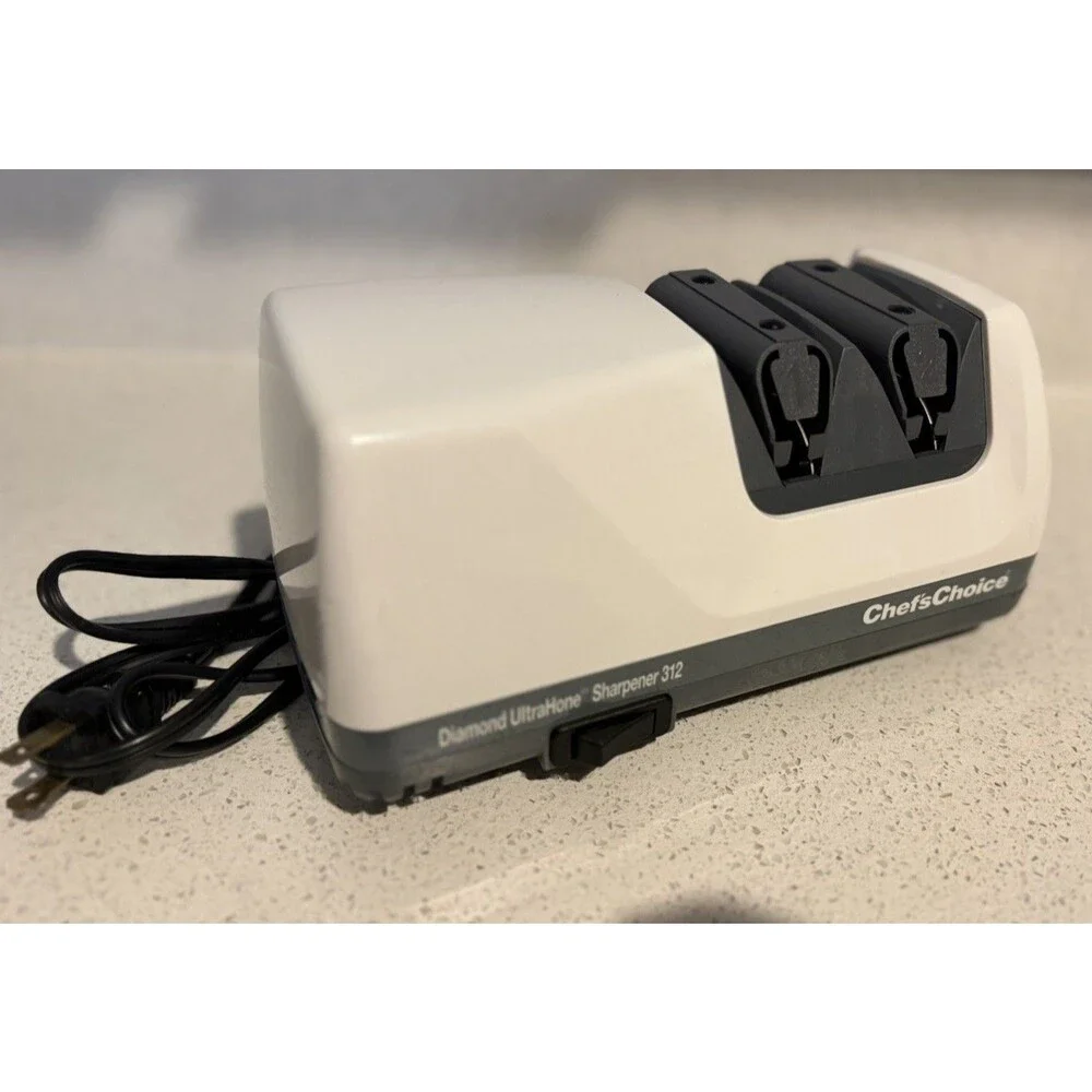 CHEF'S CHOICE Diamond UltraHone Knife Sharpener 312 Electric White Gray - Tested